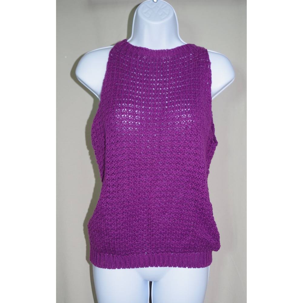 Systems Fenn Wright & Manson Medium Purple Knit Sleeveless Tank Top Cotton